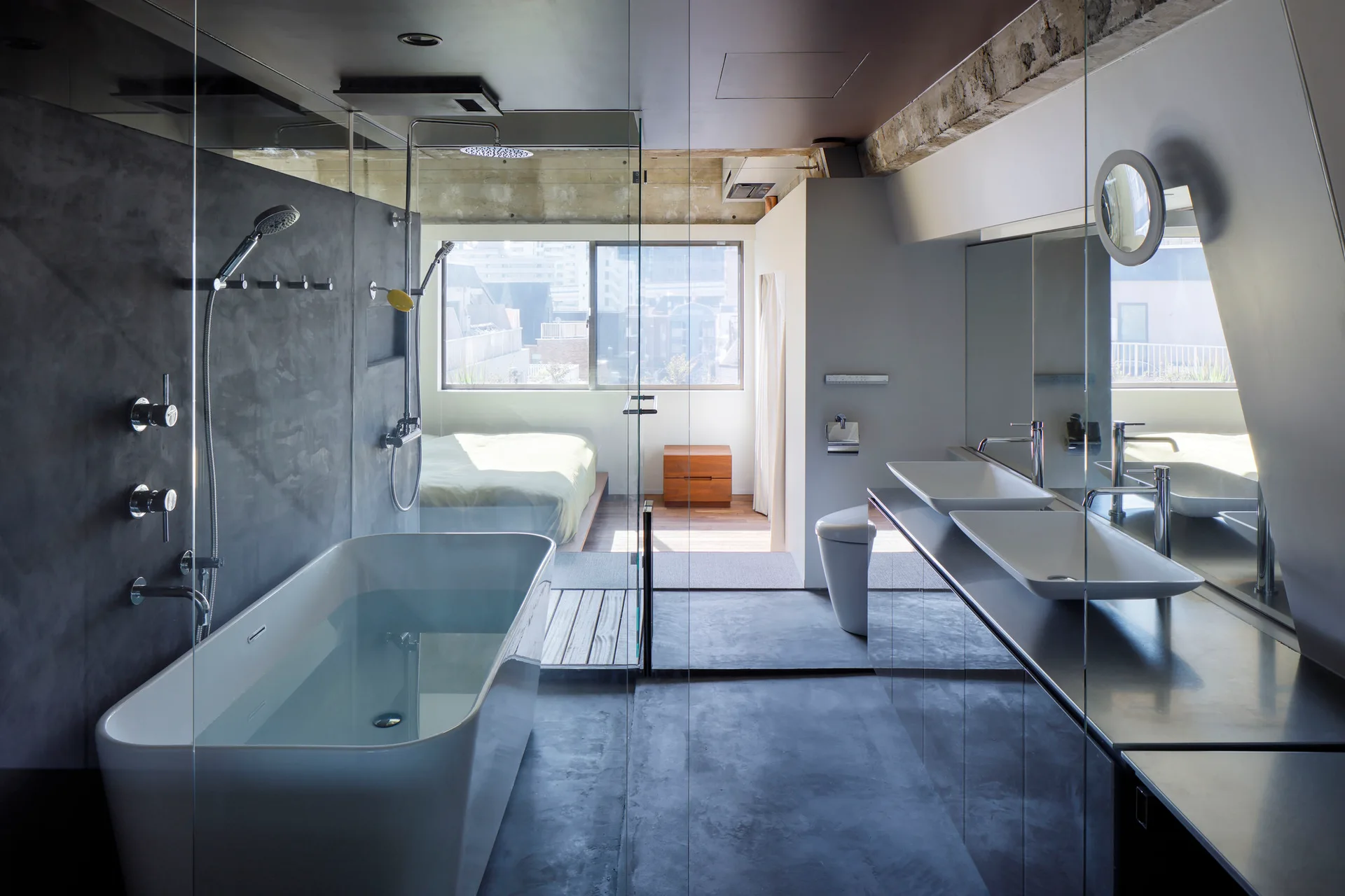 Tokyo Penthouse, G architects studio, Interior, Bathroom, Bathtub