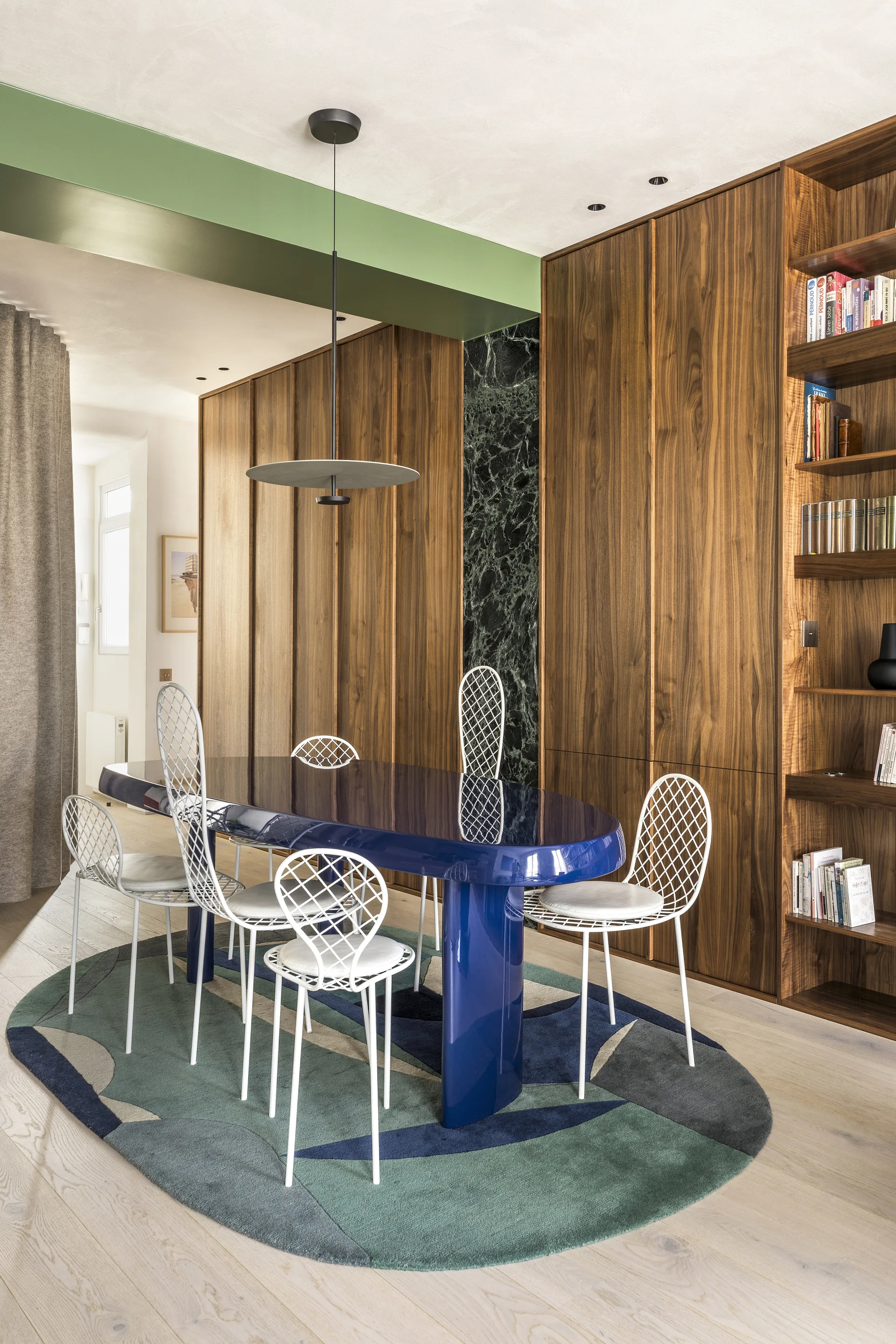 House for 2 Architects, Toledano+Architects, Interior, Table, Chair, Shelving