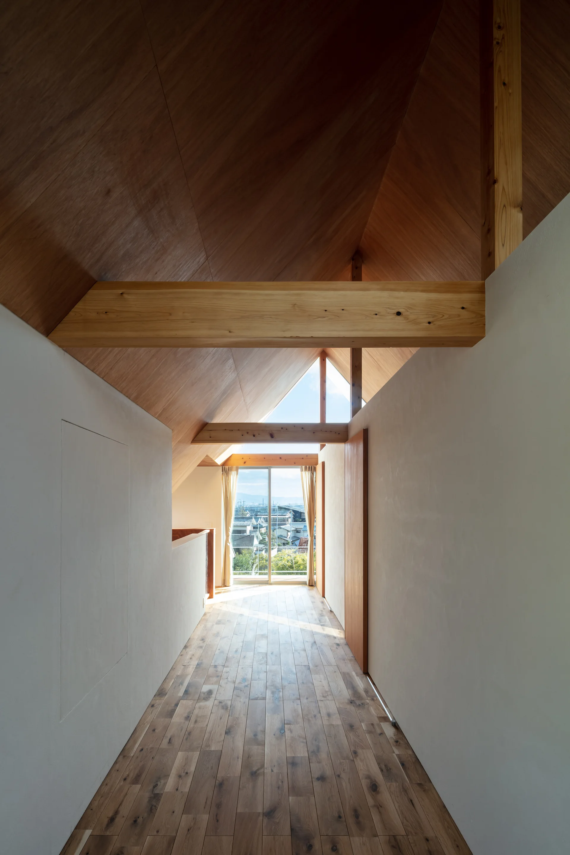 House in Tsukawaki, Horibe Associates, Interior, Windows, Beam