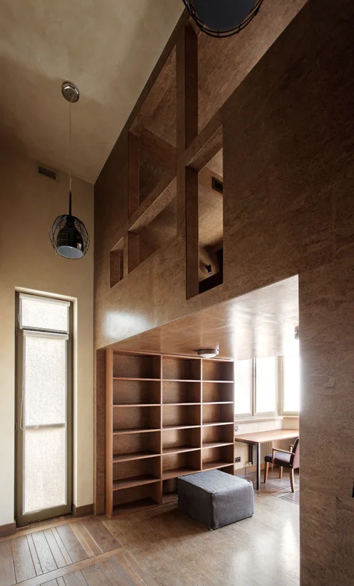 Multi-Level Apartment, Peter Kostelov, Shelving, Beam