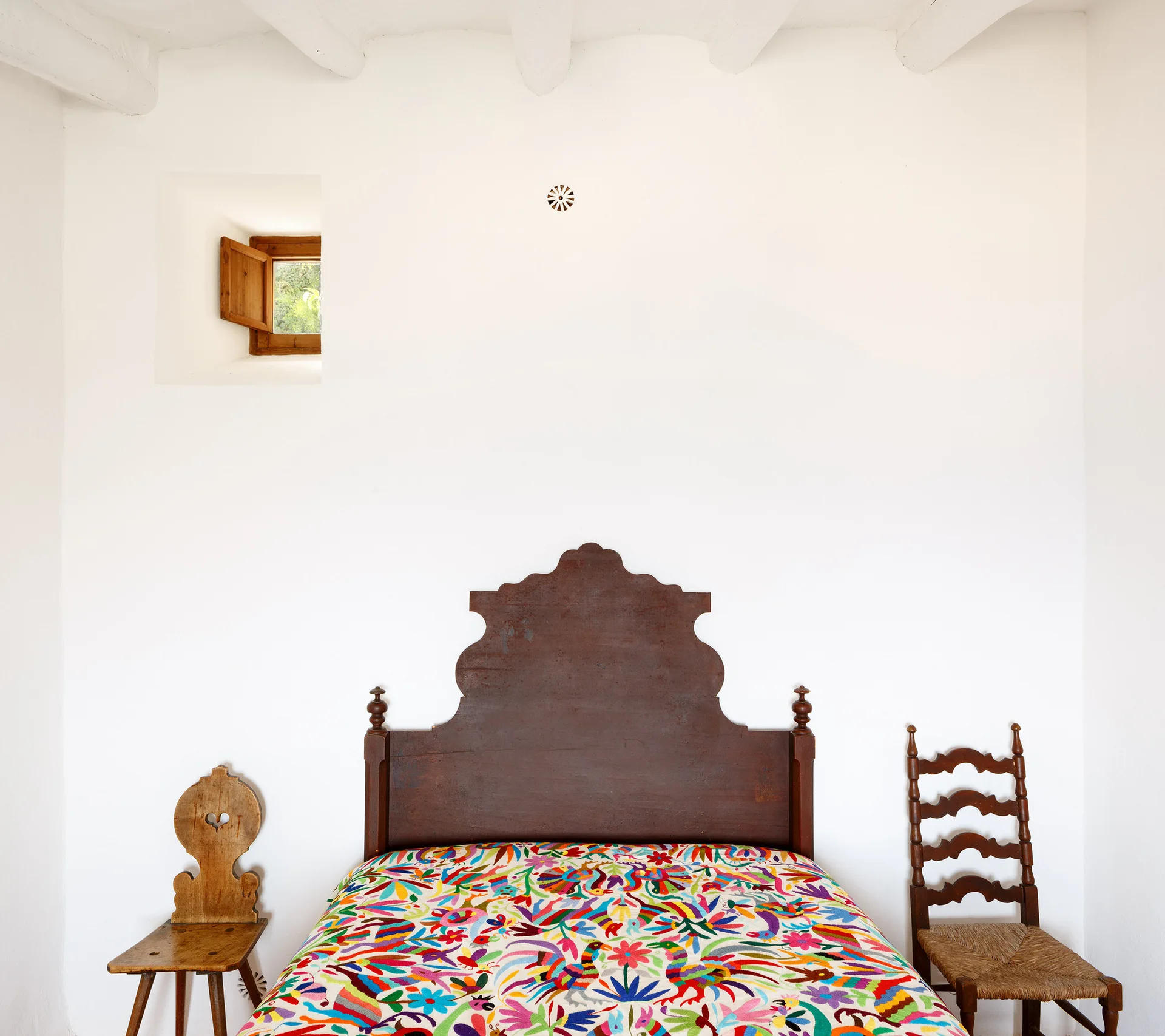 Ca’n Rei Townhouse, Isla Architects, Interior, Bedroom, Lighting, Chair, Bed