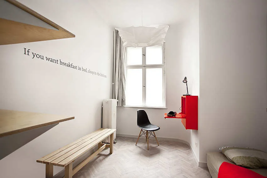 Apartment In Poznań, mode:lina architekci, Windows, Bench, Bedroom, Chair