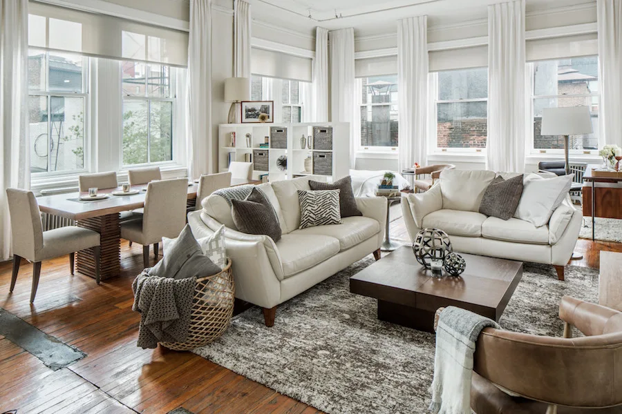 Union square loft living dining room