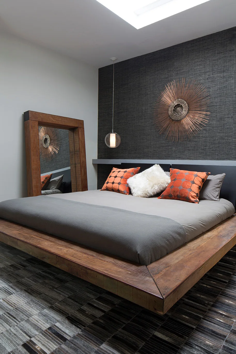 Prewar bachelor pad bedroom