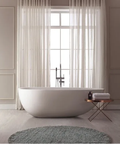 sheer bathroom curtains