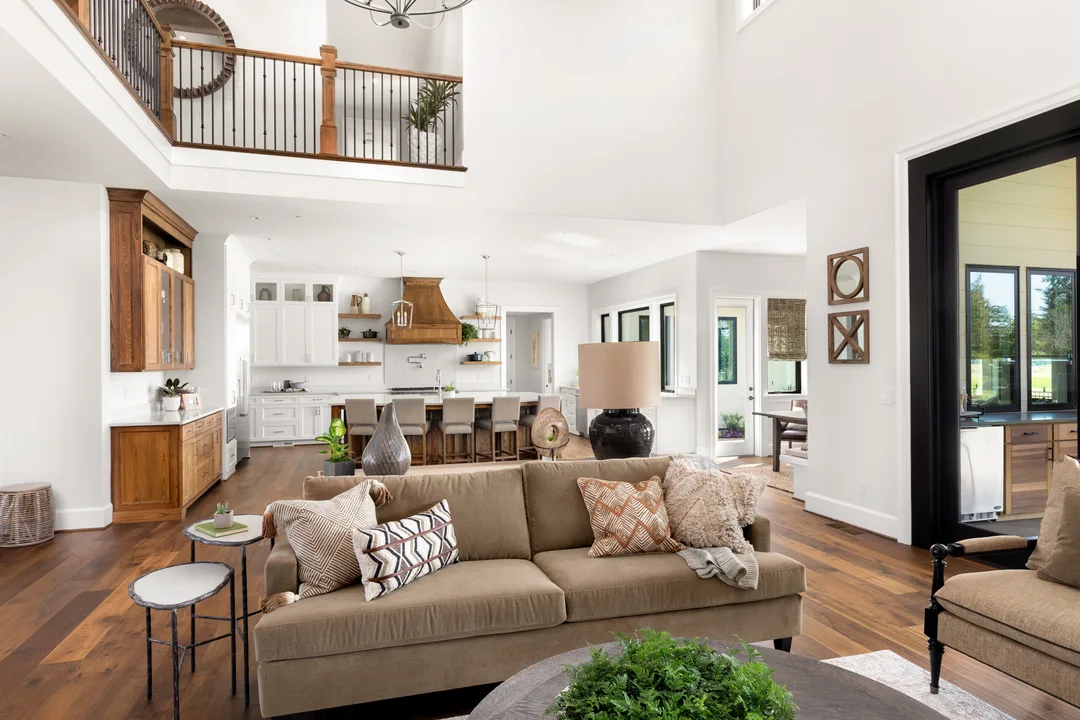 open kitchen in large house