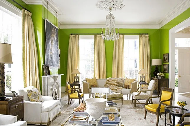 chartreuse living room paint colors