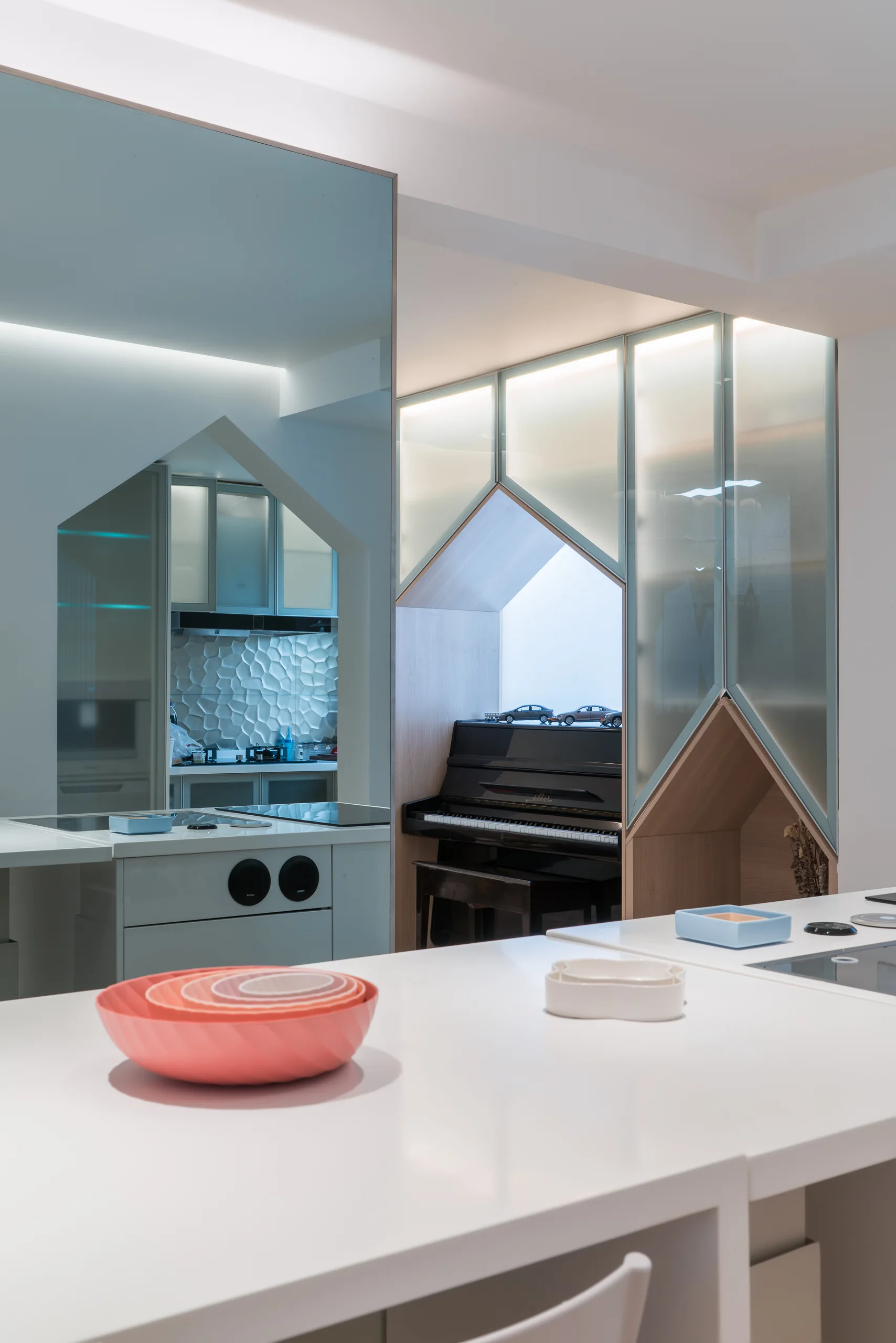 Home Wonderland in Shanghai, Wutopia Lab, Interior, Kitchen, Table, Countertop