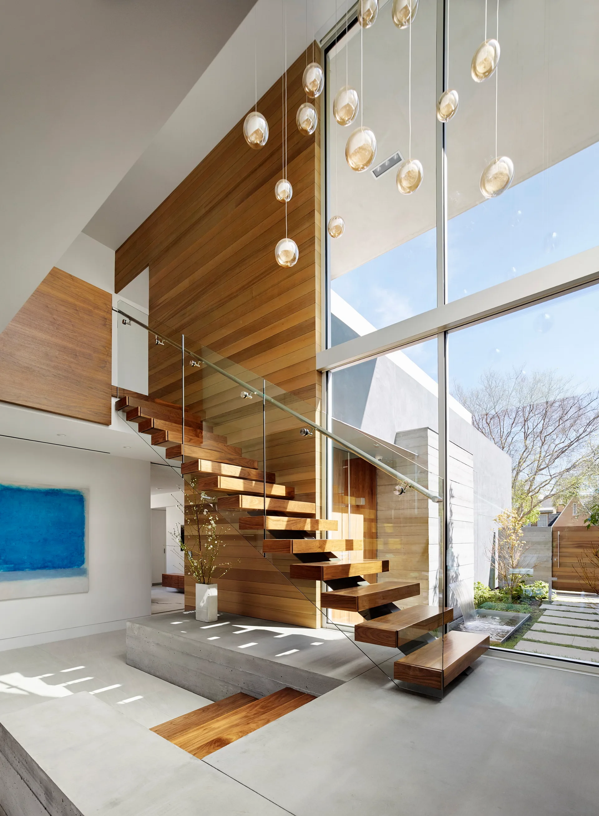 Crescent Drive, Ehrlich Yanai Rhee Chaney Architects, Windows, Stairs, Beam, Handrail