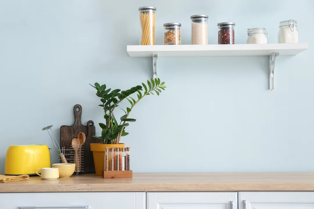 breezy blue kitchen interior