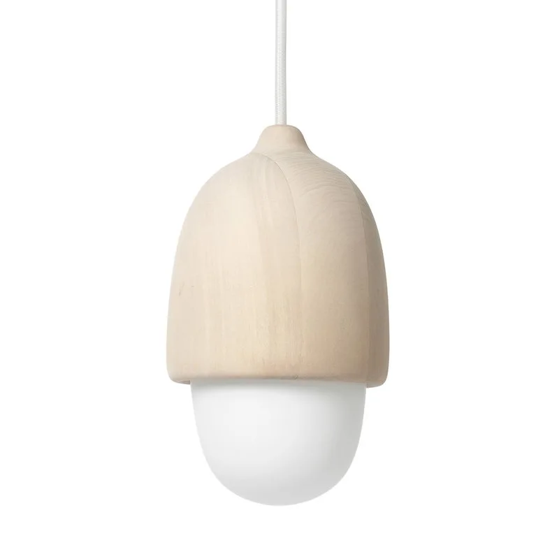 Mater Terho Natural Wood and Glass Pendant Light