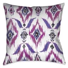 Purple Ikat Square Throw Pillow