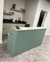 Textured Green Reception Desk