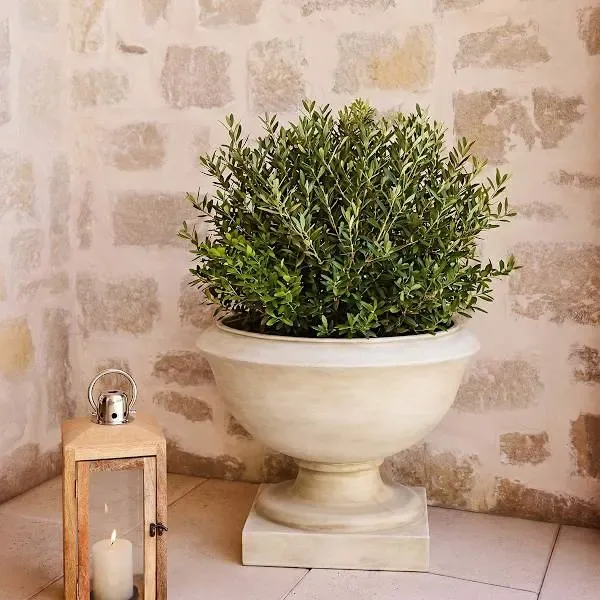 Cream Stone Urn Planter