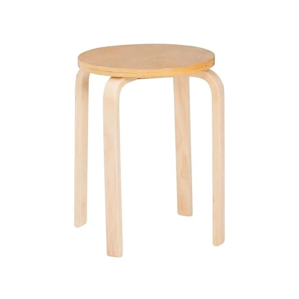 Natural Round Wooden Stool