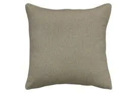 Heathered Taupe Textured Linen Square Throw Pillow