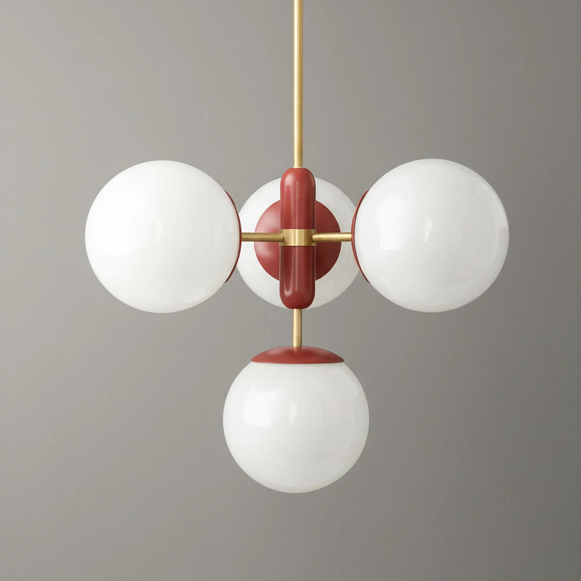 Red and Gold Globe Chandelier