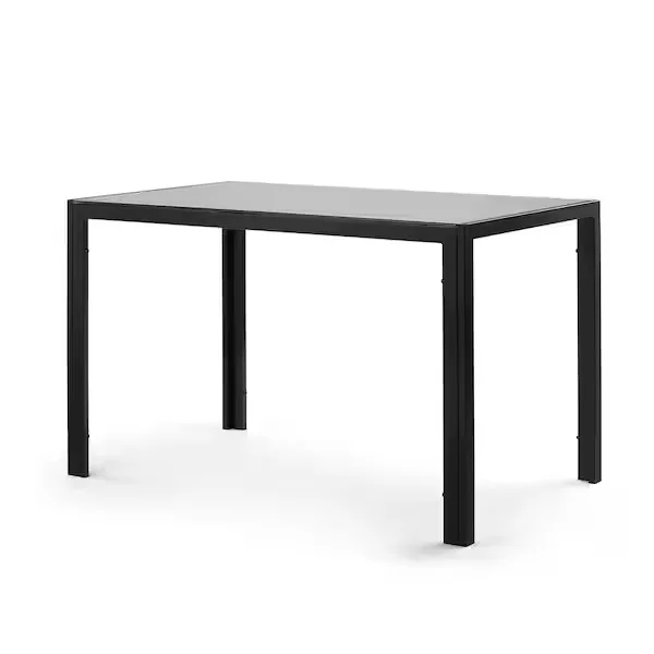 Rectangular Black Glass Dining Table