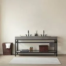 Vinnova Lleida Matte Black Metal Bathroom Vanity