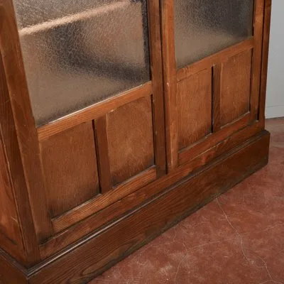 Vintage Wood Glass Cabinet