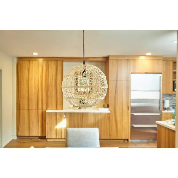 Natural Rattan Globe Woven Pendant Light