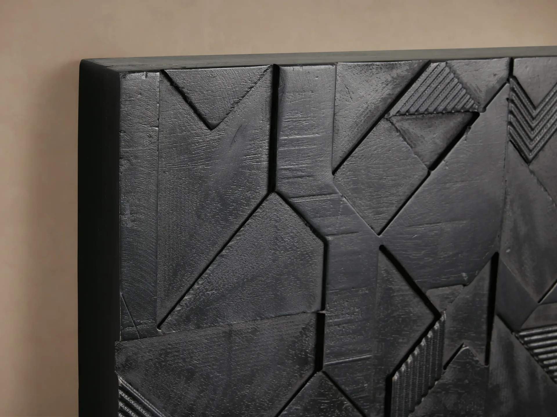 Omala Black Geometric Wood Wall Art