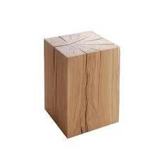 Natural Oak Wood Block Side Table