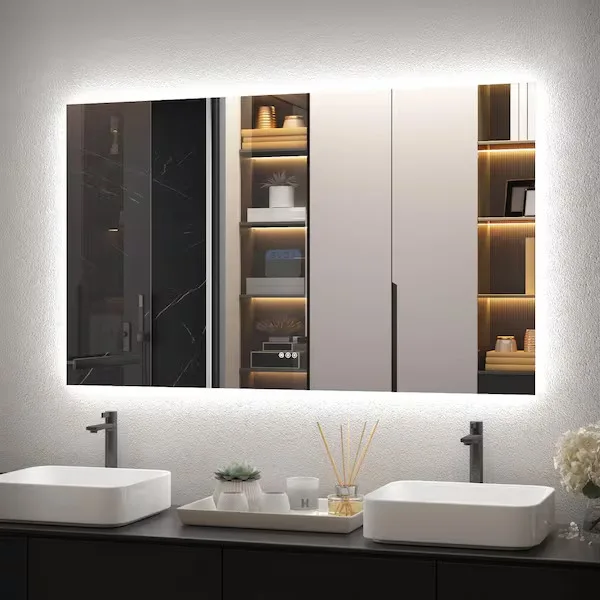Modern Rectangular Backlit Bathroom Mirror