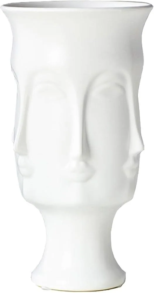 White Ceramic Multi Face Vase