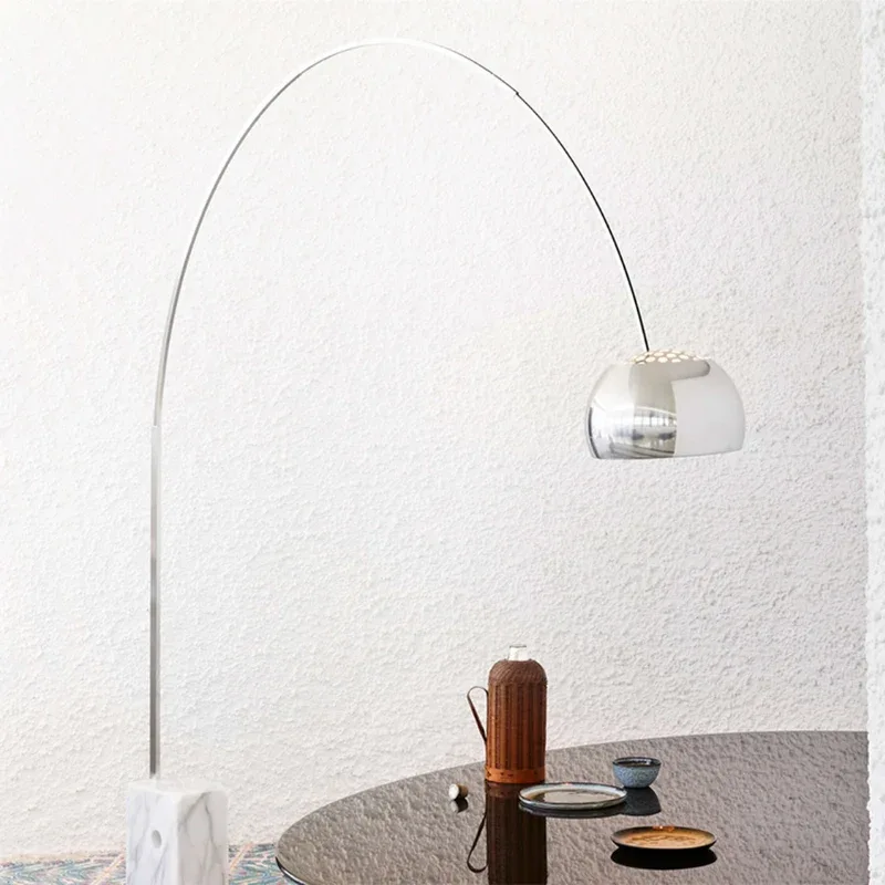 Polished Chrome Arc Floor Lamp