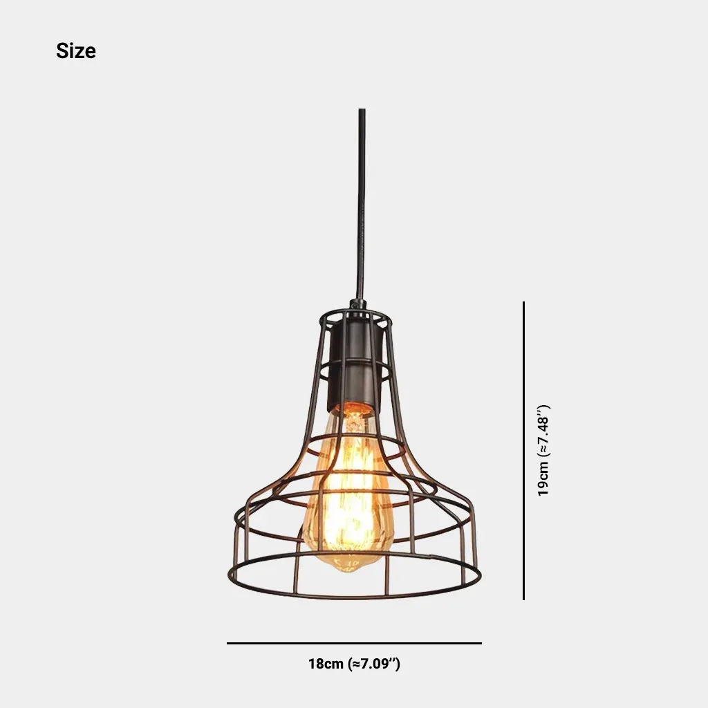 Industrial Geometric Wire Cage Pendant Light