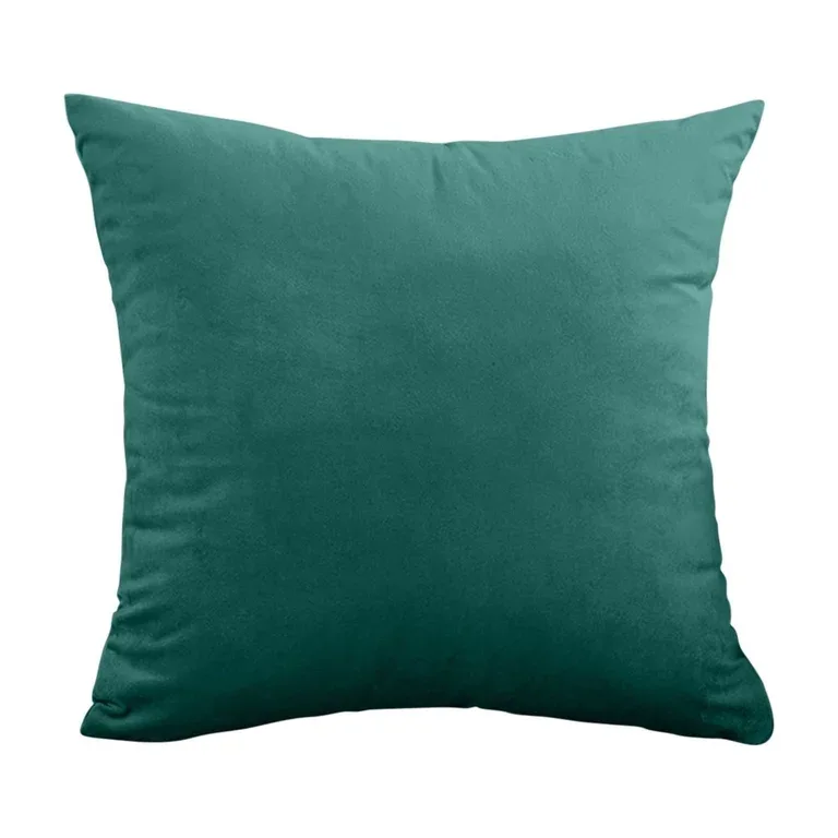 Solid Green Velvet Throw Pillow