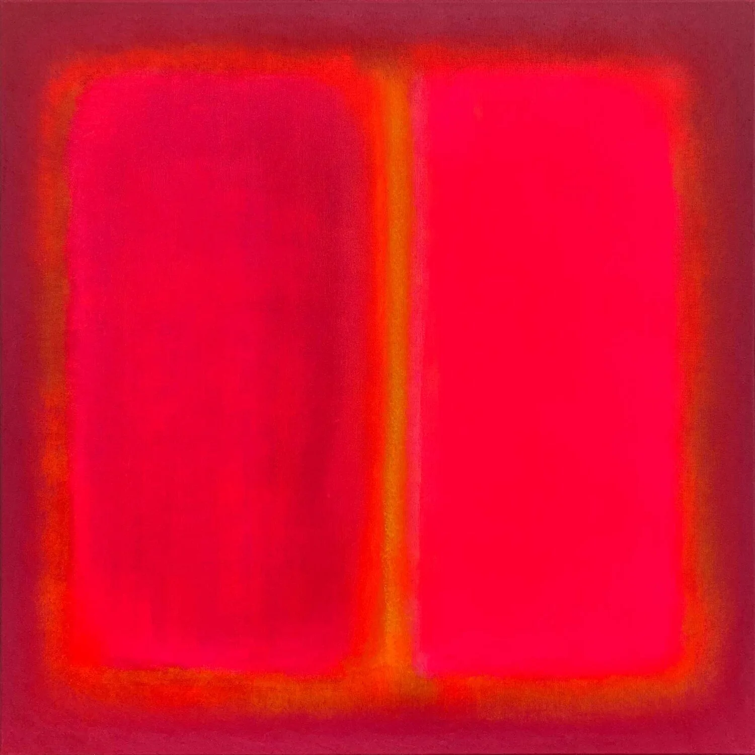 Color Field Red Square Abstract Wall Art