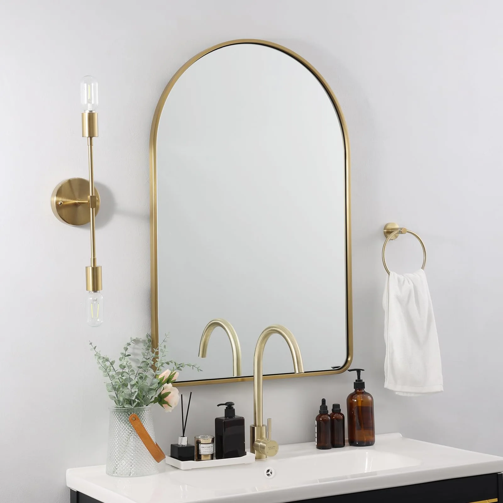 ANDY STAR Gold Arched Wall Mirror