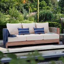 Natural Wood Outdoor Sofa