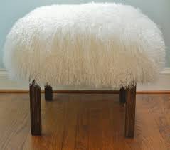 White Sheepskin Stool