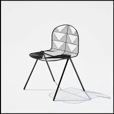 Betty Black Geometric Wire Accent Chair