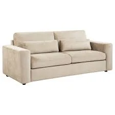 Beige Textured Fabric Sofa