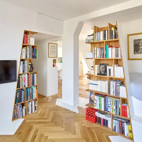 Natural Oak Asymmetrical Bookshelf