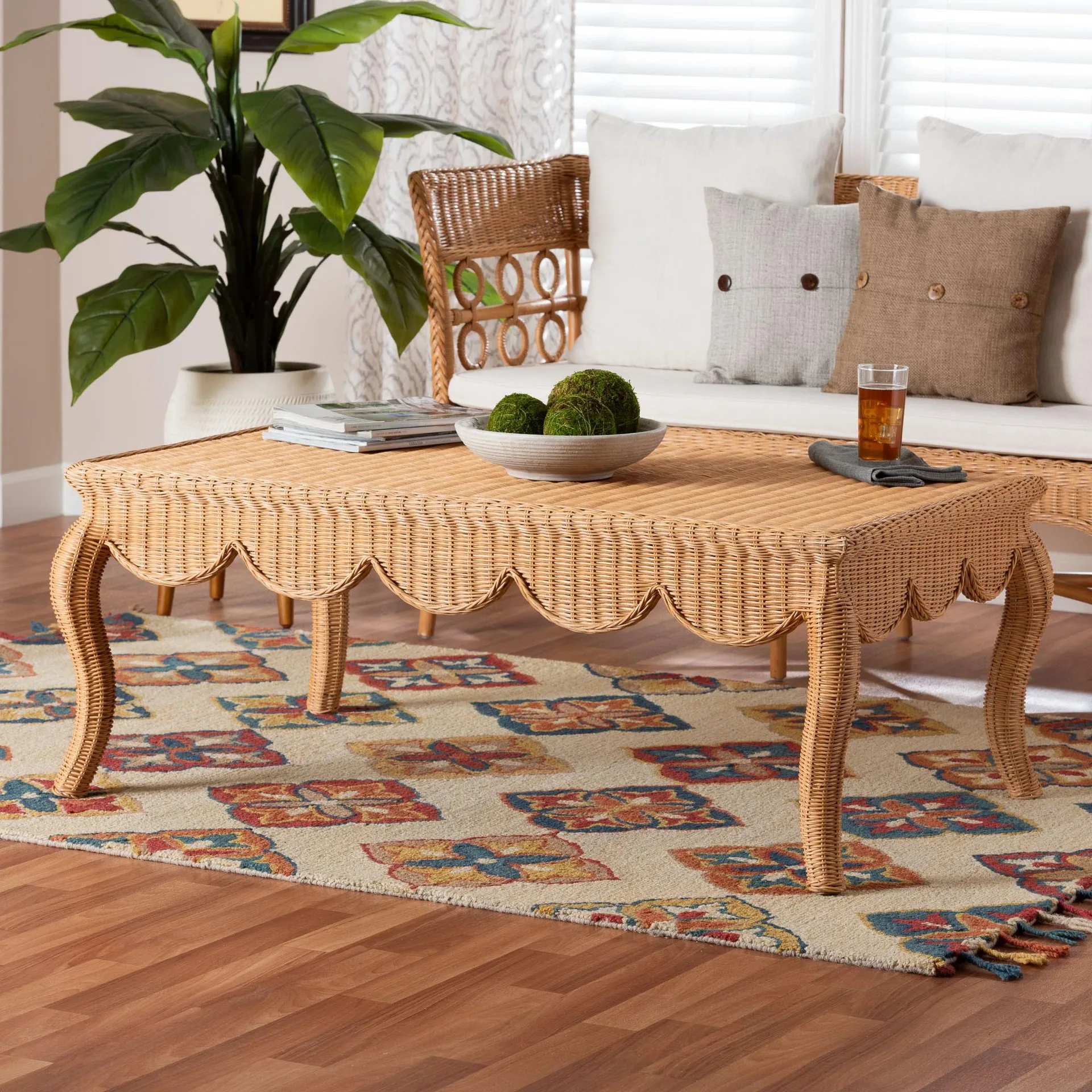 Natural Rattan Wicker Coffee Table