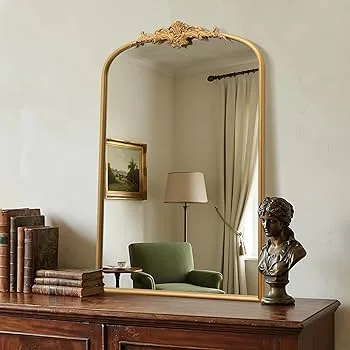 Antique Gold Arched Wall Mirror
