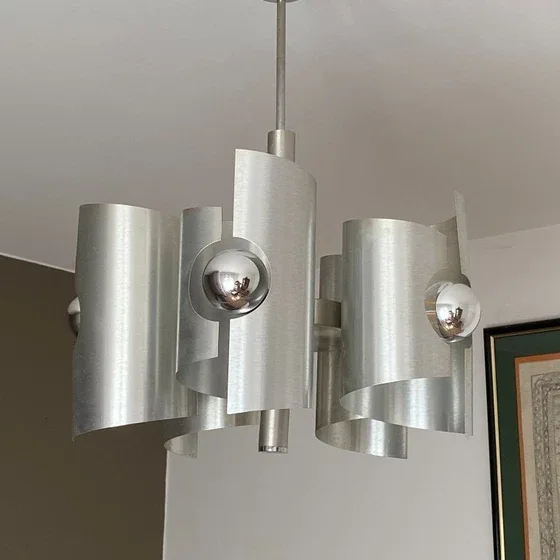 Brushed Steel Space Age Pendant Light