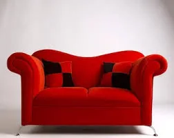 Red Velvet Sofa