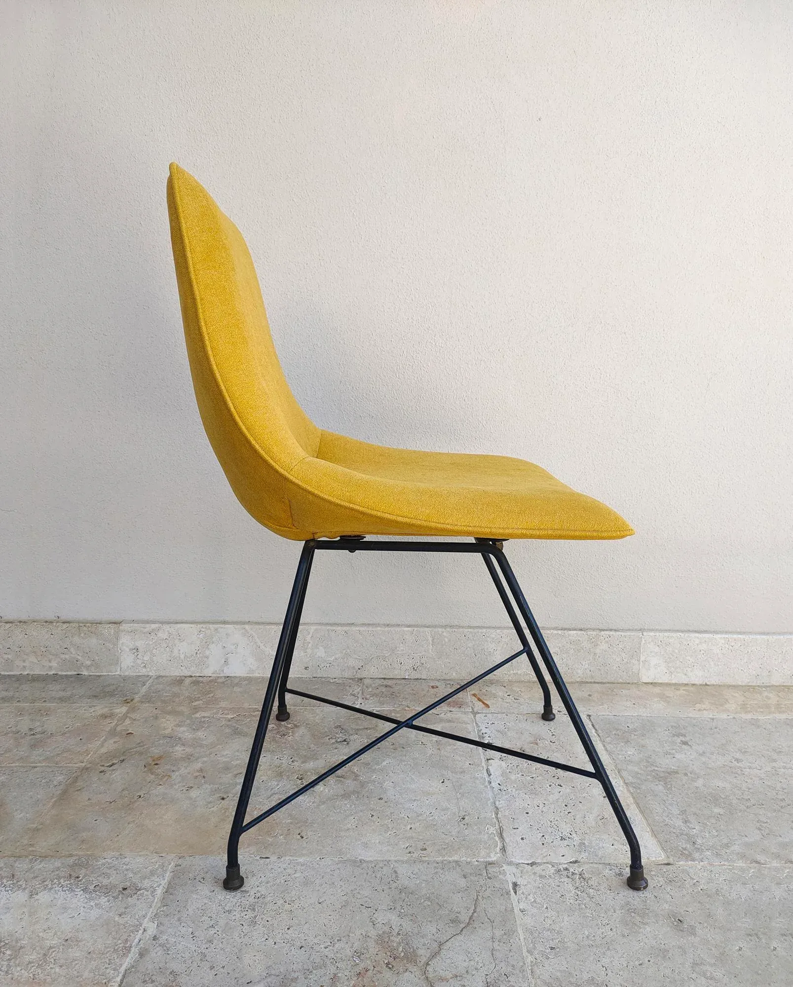 Yellow Fabric Accent Chair