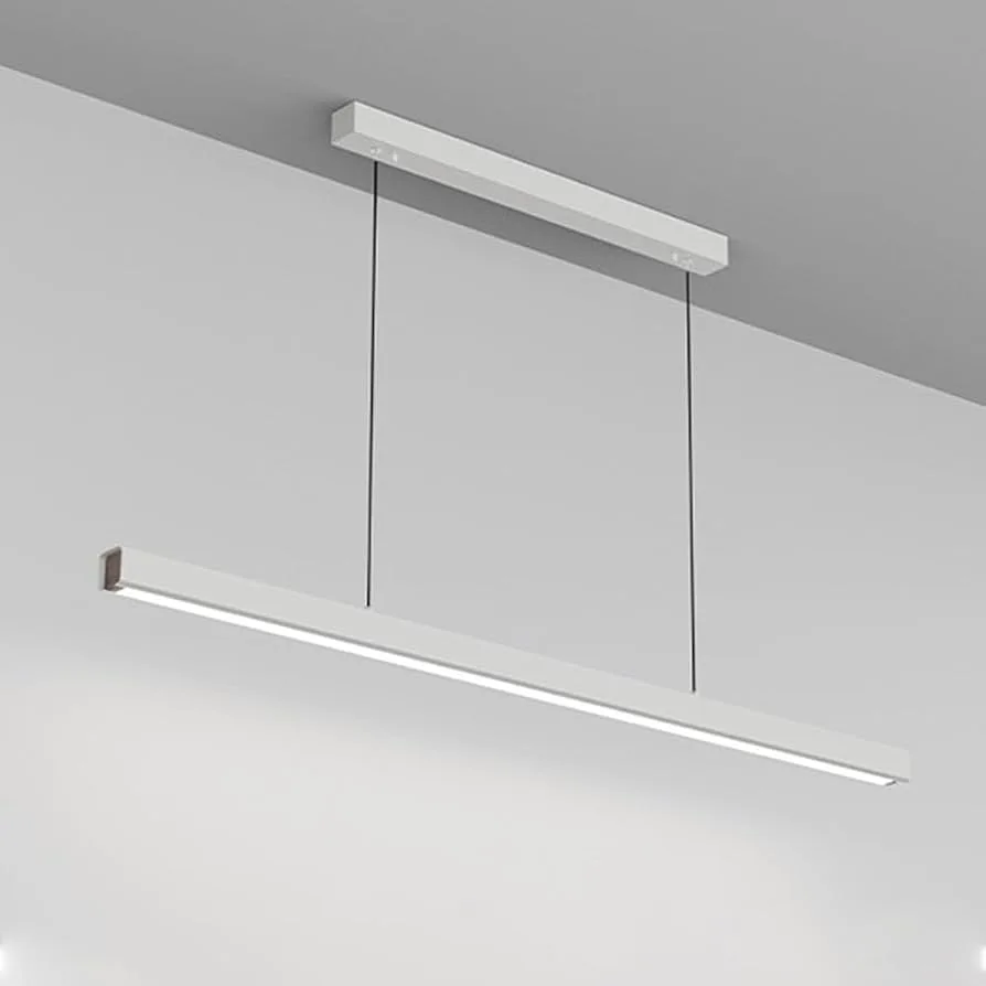Minimalist White Linear Pendant Light
