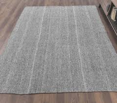 Vintage Turkish Kilim Gray Striped Wool Area Rug