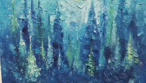 Forest Blue Textured Abstract Wall Art