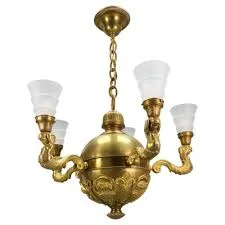 Art Deco Bronze Chandelier