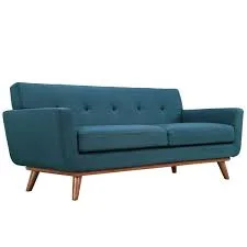 Mid-Century Modern Upholstered Loveseat