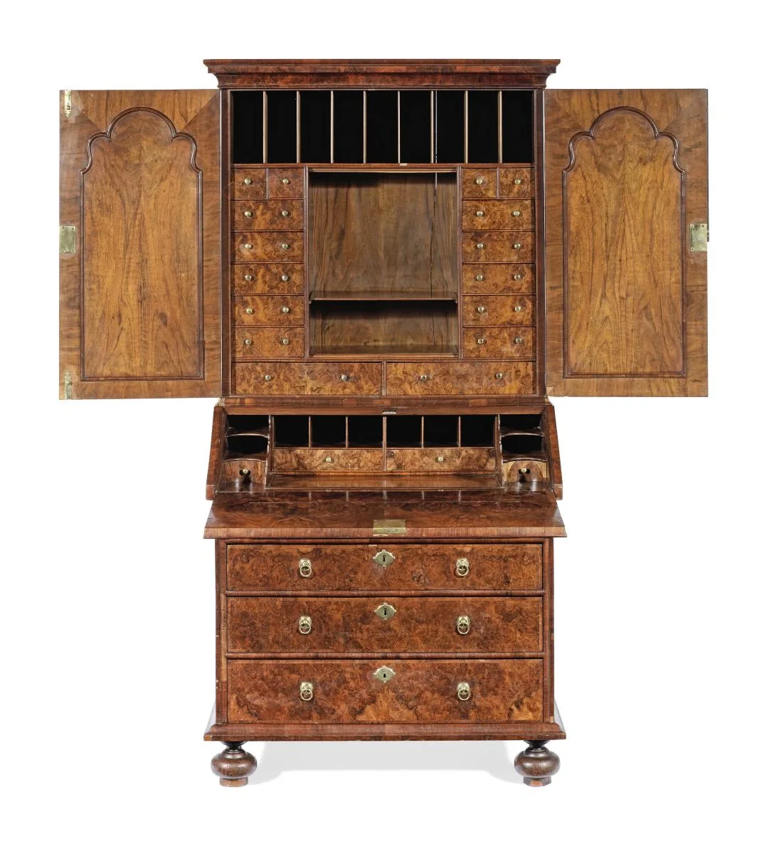 William and Mary Walnut Bureau Cabinet